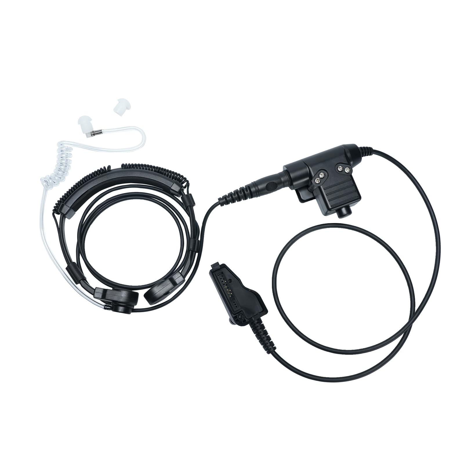 Sarcia Tactical Throat Mic Earpiece,Compatible with Kenwood Walkie Talkies with U94 Tactical PTT Earpiece for NX-200 NX-210 NX-300 NX-320 TK-2180 TK-