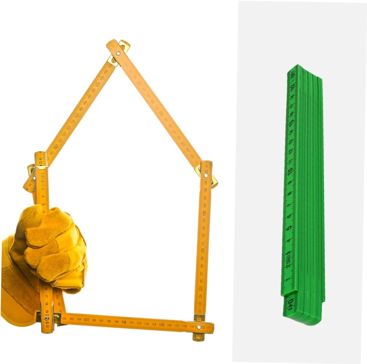NUOBESTY Folding Measuring Ruler with Smooth Hinges Plastic Carpenter Tool for Professional Use Foldable Measuring Stick Random Color