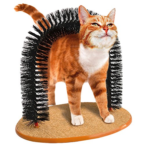 Boodtag Katzen-Kratzbogen Haarbuerste Massage Kratzern Itch Pinsel Pets Hair Tools Beauty Care Bürste Cover