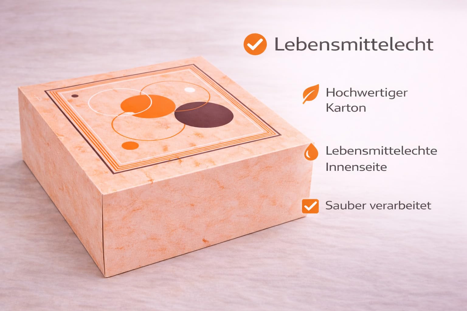 50 Tortenkarton Orange 32x32x11 cm – Tortenbox/Kuchenbox aus Karton – Tortenverpackung für sicheren Transport – Kuchentransportkarton & Kuchenschachtel für Kuchen & Torten