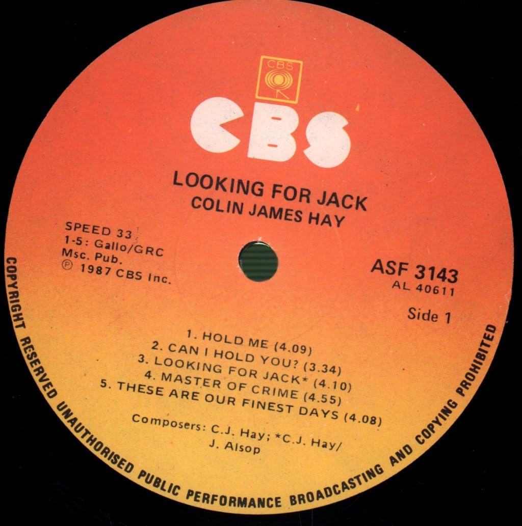 Colin Hay - Looking For Jack - CBS - CBS 450355 1 - Image 3