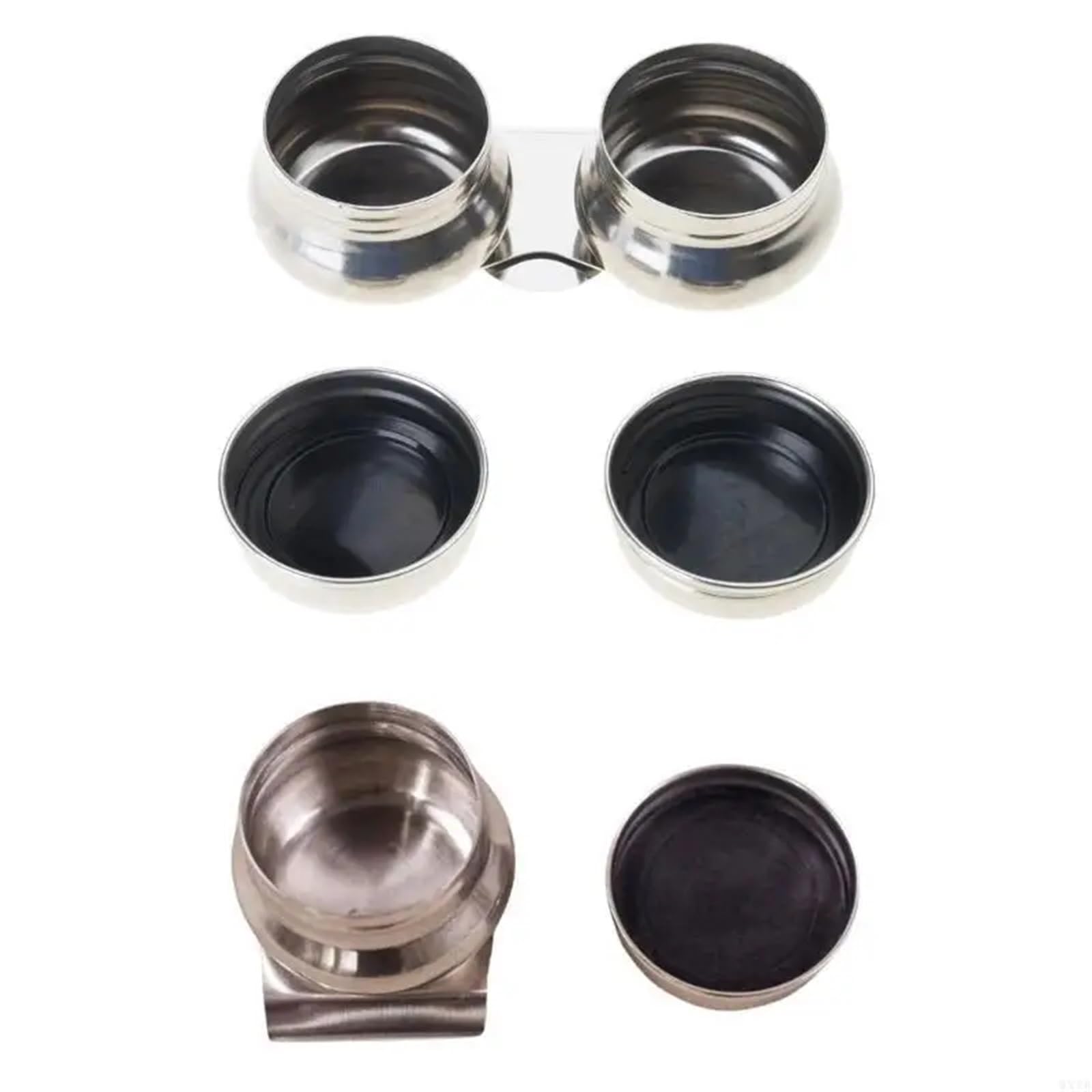 Lot de 6 gobelets en métal avec couvercles et clips pour solvants