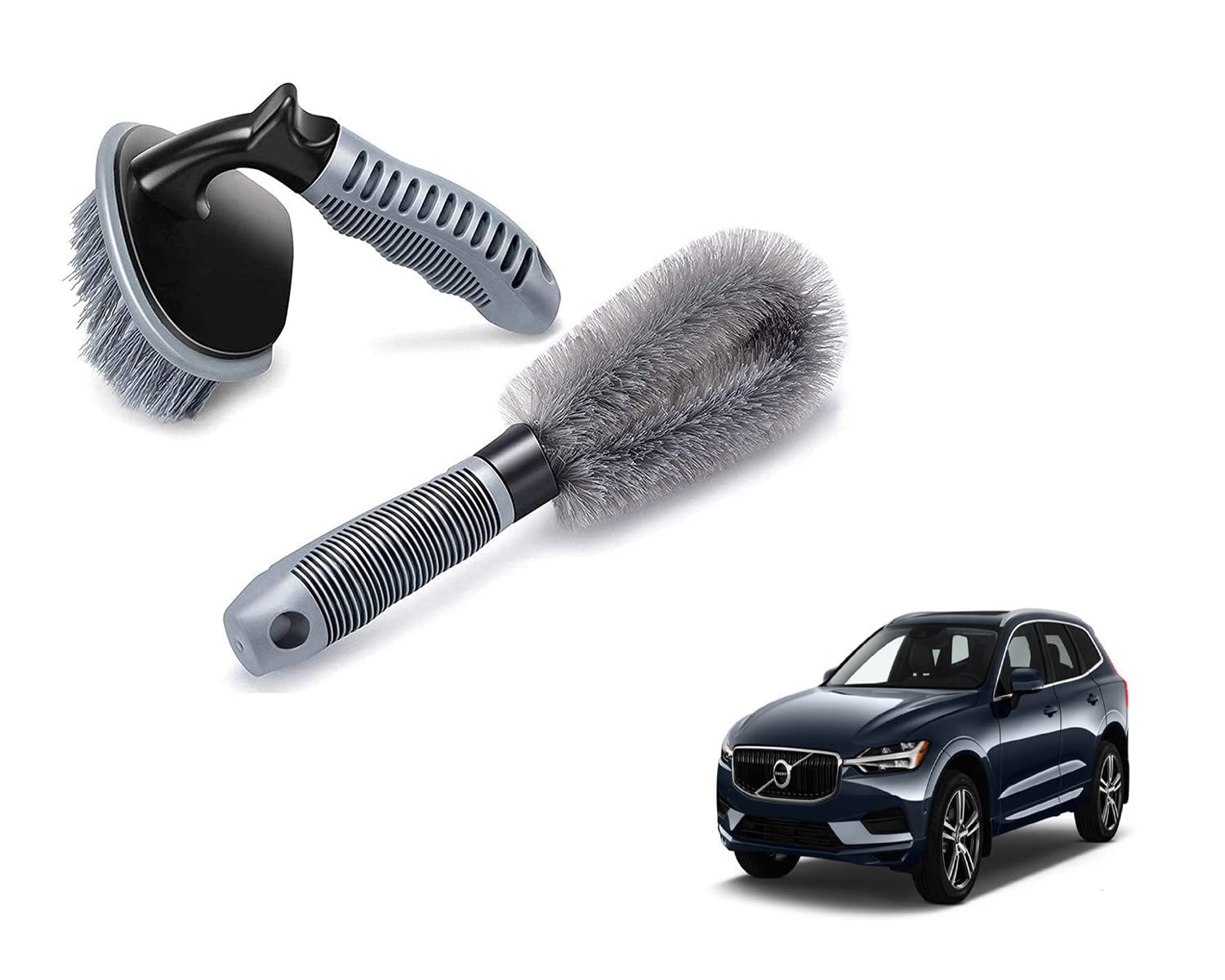 ABS 2 Pieces Wheel Tire Brush Set for Cleaning Wheels, Rim Cleaner for Volvo Xc60-image-9