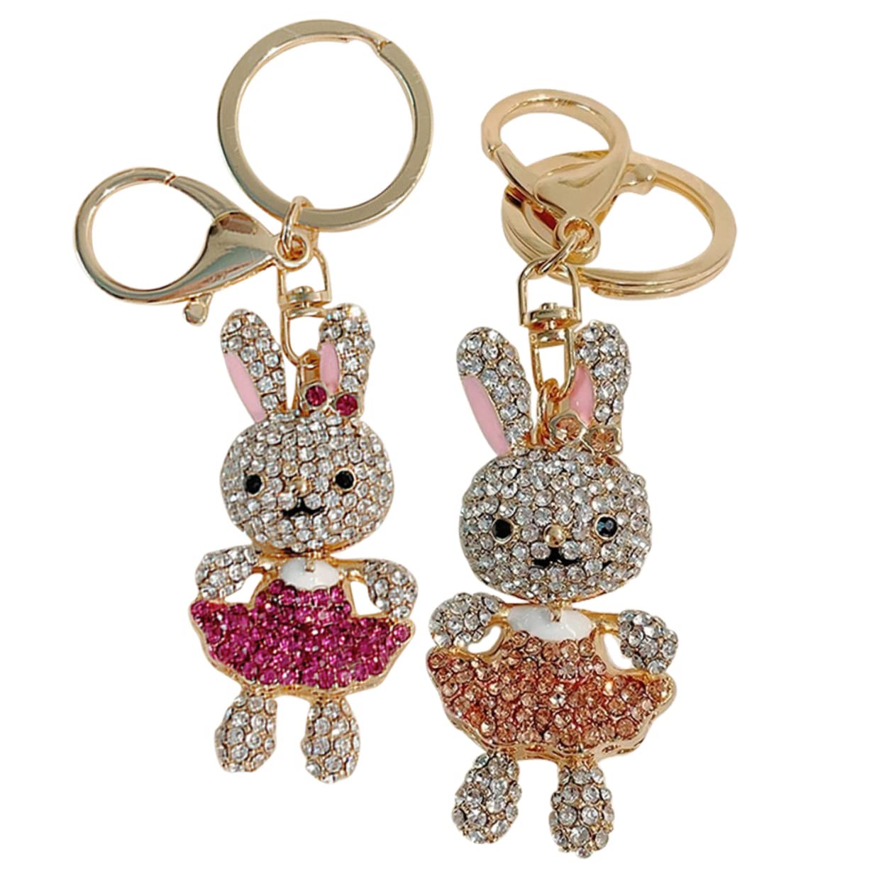 SHERCHPRY 4piezas Llavero De Conejo De Cristal Rhinestones Adorno Para Bolso Accesorio Ligero y Atractivo Para Claves y Mochilas Diseño Elegante y Moderna Decoración