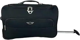 Sacola Bolsa Mala De Viagem Havana Tamanho Único de Poliéster com 2 Rodas fixas e Pés de Apoio Removível, Preta, Santino - ORS193U