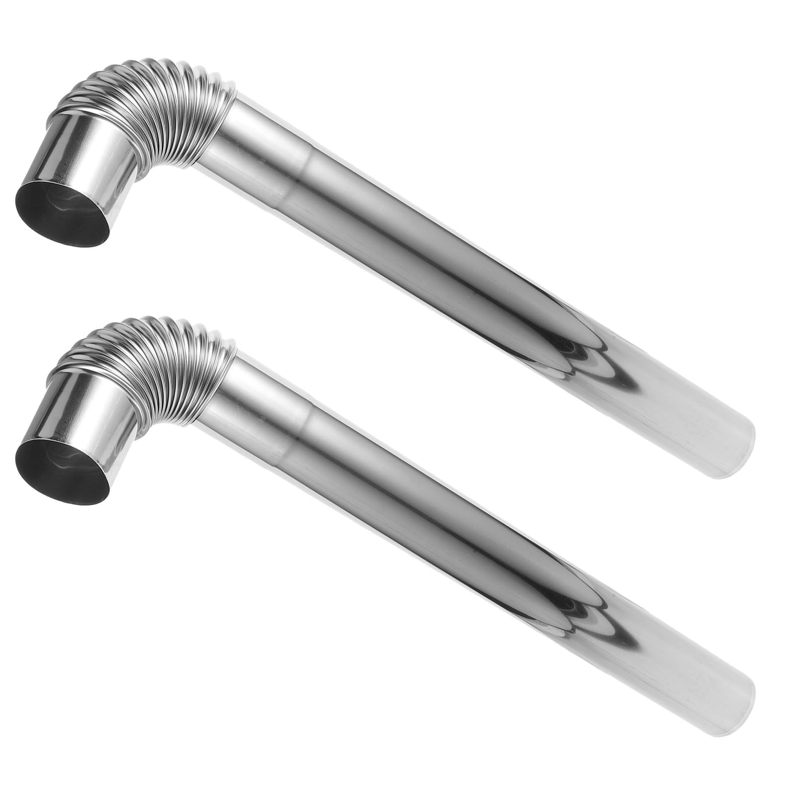 4 pezzi Kit Tubo Fumario in Acciaio con Gomiti Tubo Resistente per Legna e Caldaie Estensione Fumi per Uso Interno Cucina
