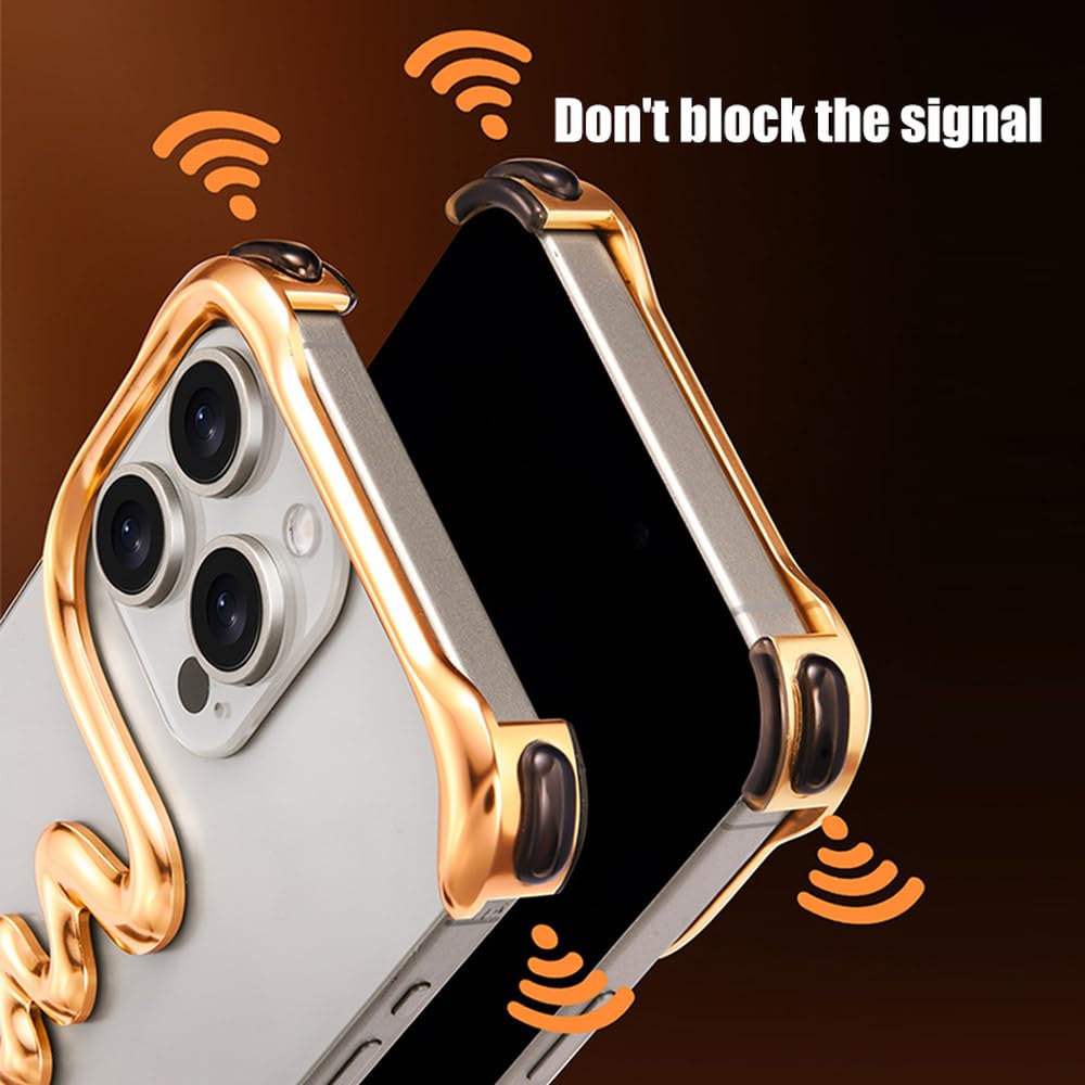 Metalowa obudowa telefonu 3D Track do iPhone'a 16 Plus 15 14 Pro Max 15Pro aluminiowa obudowa bezramkowa, srebrna, do iPhone'a 15Pro Max