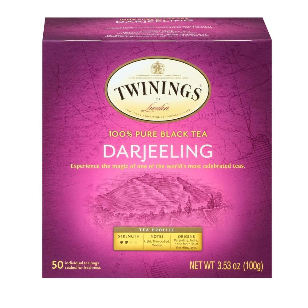 Darjeeling Tea - A Delicate, Dry Black Tea, Sophisticated Coffee Alternative with Less Caffeine, Individually Wrapped Tea Bags, 50 Count