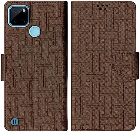 Custodia A Libro Betterfon Per Realme C21Y / C25Y - Fiore Blu - Portafoglio Con Supporto E Calamita