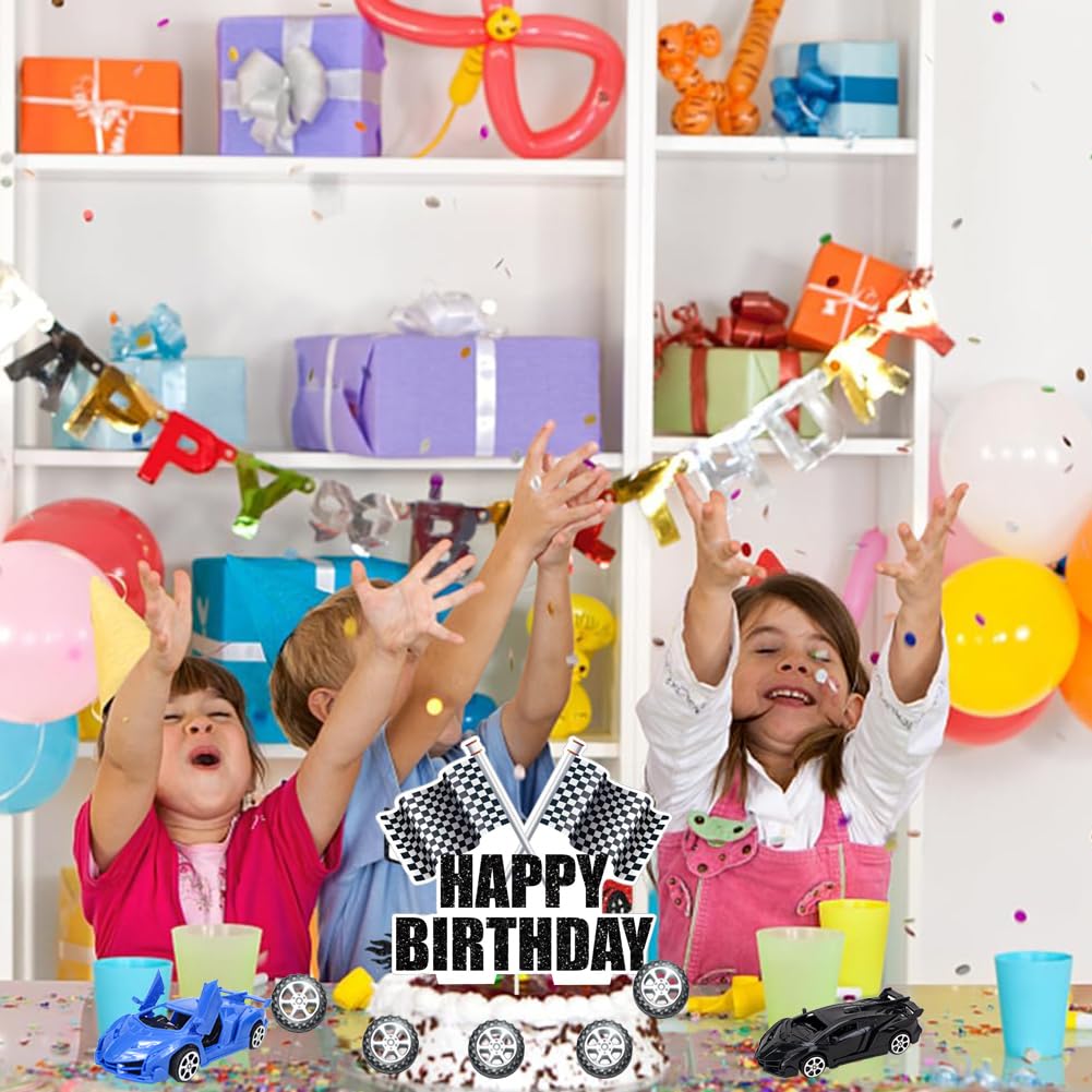 BRITIVIVE Cars Geburtstags Deko - 25-teiliges Set Für Kuchen & Muffins