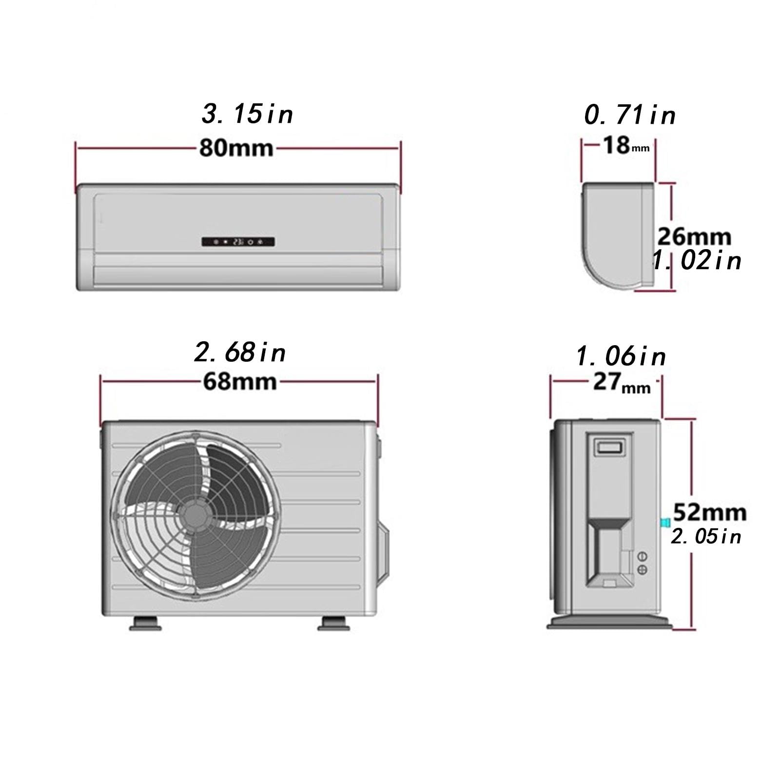 Condizionatore d'Aria in Miniatura Set Casa Bambole D'Arredo Realistico Accessorio Paesaggio per Creare Scene Adatto per Hobbisti Ed Espos, con Espositore
