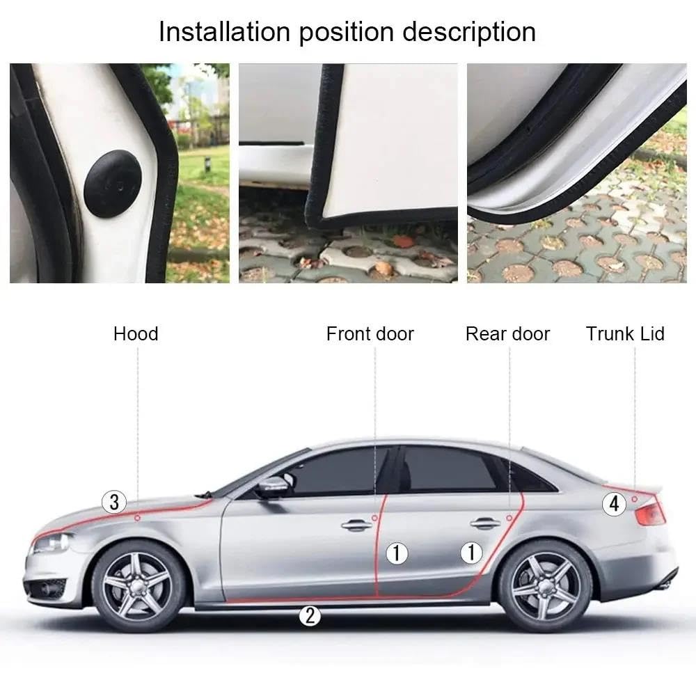 Protectores De Bordes Puertas Coche, Perfiles En U, Juntas Goma Para, Tiras Protectoras Contra Arañazos, Moldura Sellado Coche Tira Sello Puerta(10m)