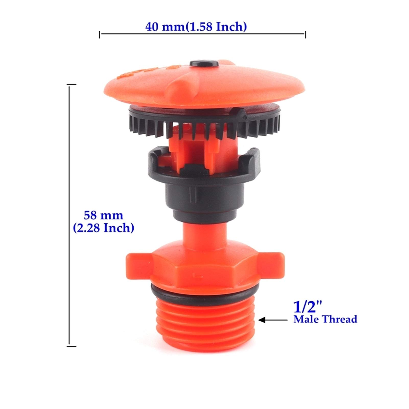 Annaffiatura del giardino irrigazione del prato in 2 ~ 100 pz 1/2 "Thread 650L / h 360 ° Automatic Rotating Sprinkler Rotante Ugello Giardino Giardino Giardino Prato Fruit Tree Irrigation Sprinkler