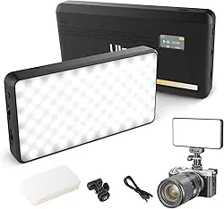 ULANZI VL200 iluminação para video, led portatil, luz de mini câmera recarregável tipo C de 5000 mAh, iluminação superbrilhante de 2500-9000 K para fotos e vídeos, luz de preenchimento