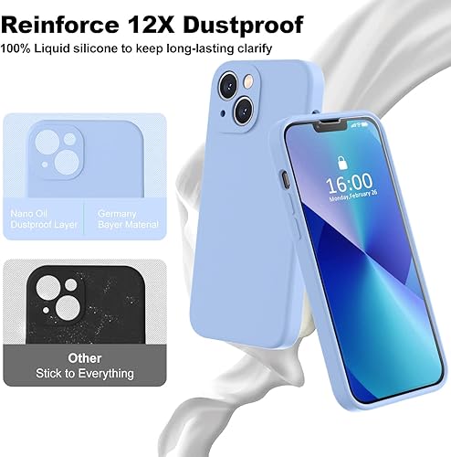 Miniatura 824 de BossKiss Funda compatible con iPhone 14 Pro, silicona mejorada [protección de cámara] [2 protectores de pantalla 9H], forro interior de microfibra