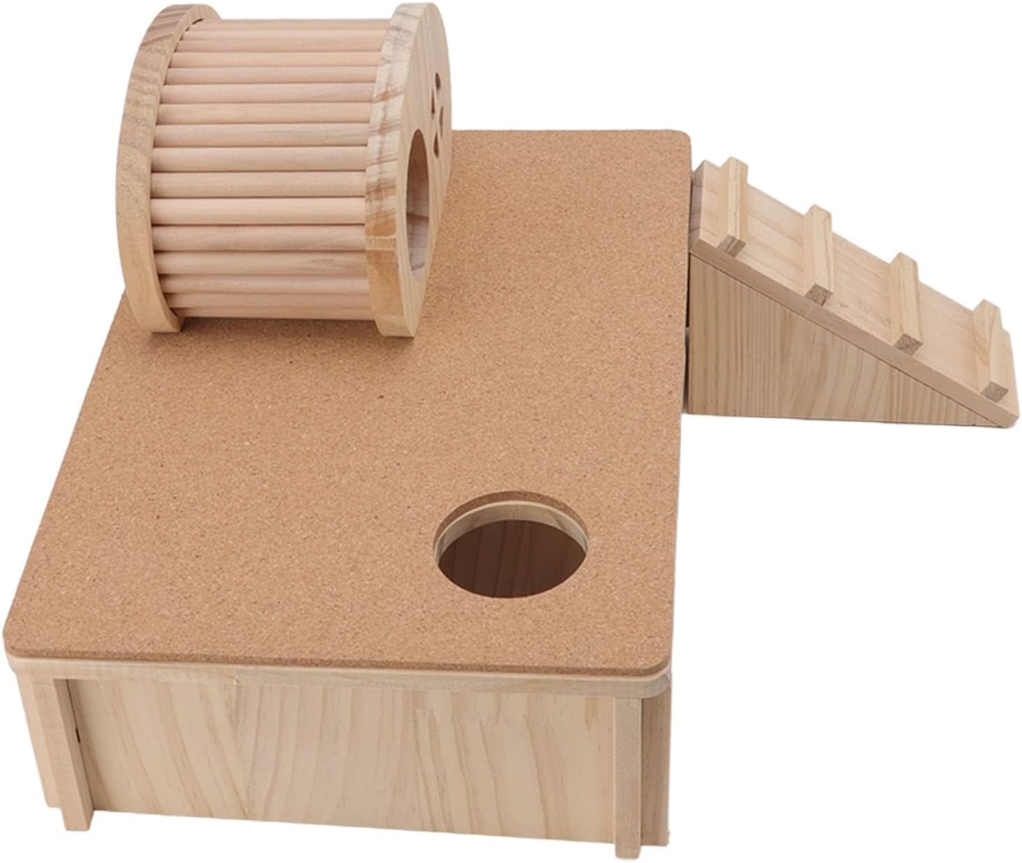 Wooden Hamster Ladder House, Hamster with Hideout, Unique for Small Pets Like Chinchilla Rabbit, to Assemble, Genuine Wood Material