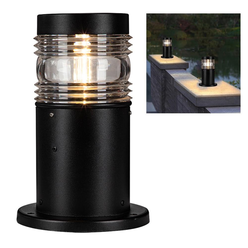 Lampe de Jardin Exterieur, Borne lumineuse, IP65 Etanche Eclairage, douille E27, pour les chemins, pelouses,Ampoule non Incluse (B)