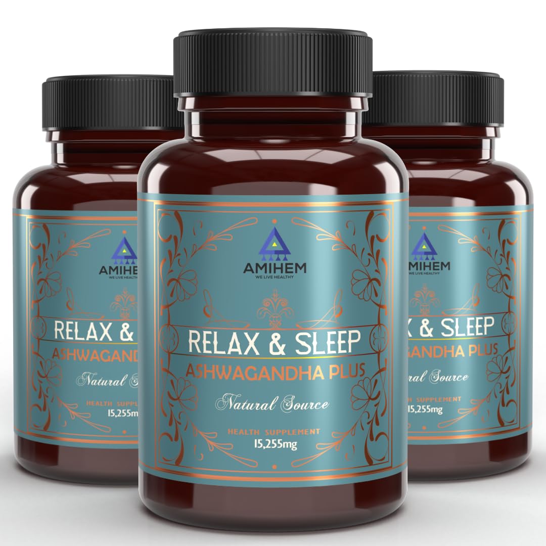 AMIHEM Ashwagandha Root Extract | Stress Relief, Sleep Support & Cognitive Enhancement| 500mg with 5% Withanolides | Added Vitamin B6 & E| Immunity Boost, Muscle Strength, Mood Enhancement - Pack of 3 (B0CZJV9Q1M) Amazon Price History, Amazon Price Tracker