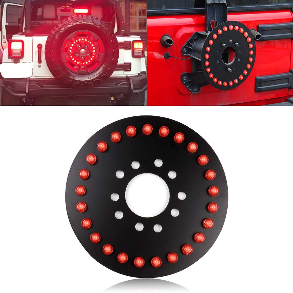 cciyu For Jeep Spare Tire Brake Light 3rd Third Brake Light Fit for 2007-2018 for Jeep for Wrangler JK Tail Light Rear Light Assemblies,25 Red Light