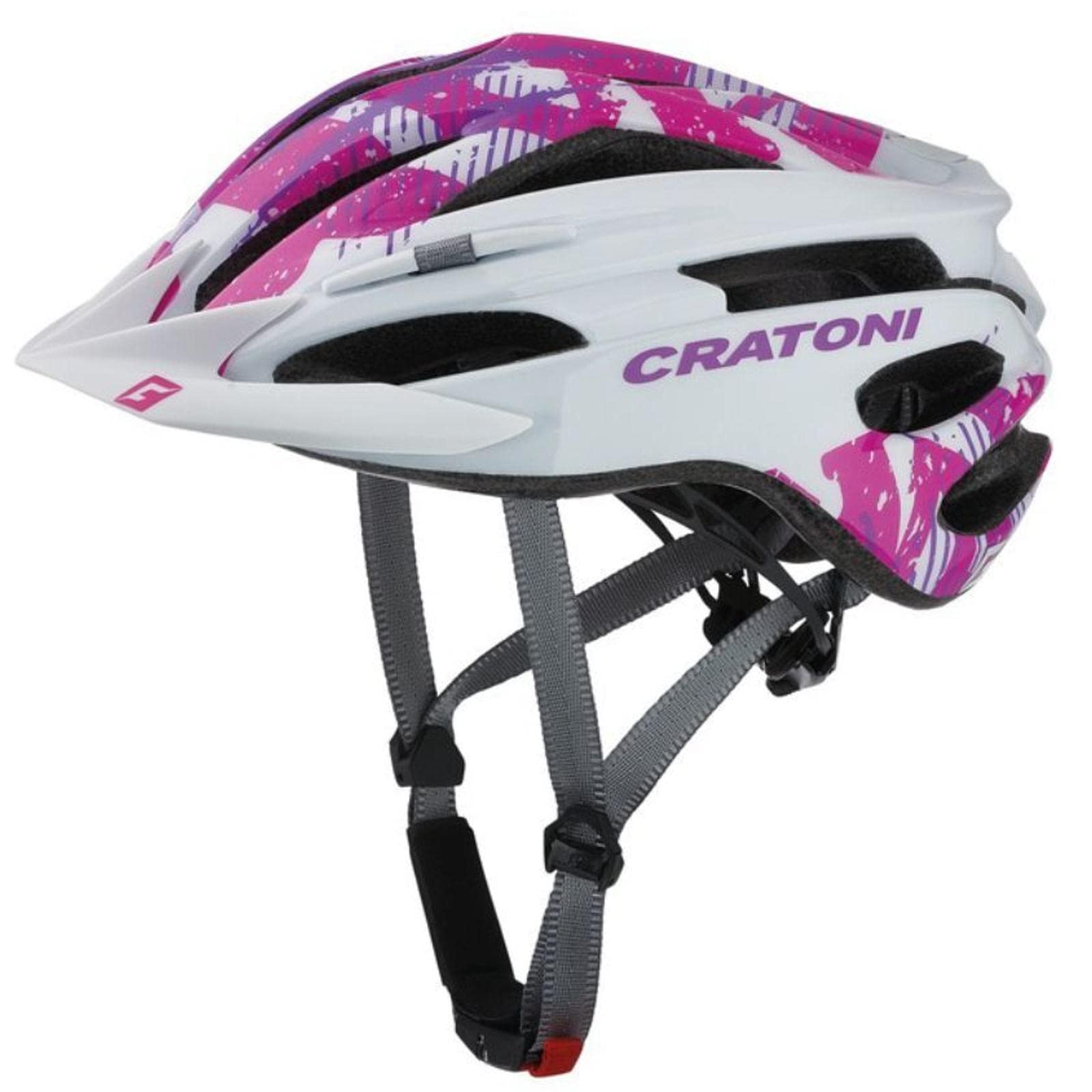 Cratoni Unisex – Erwachsene Pacer Fahrradhelm, Weiß/Pink Glanz, XS-S (50-55cm) Sport & Freizeit