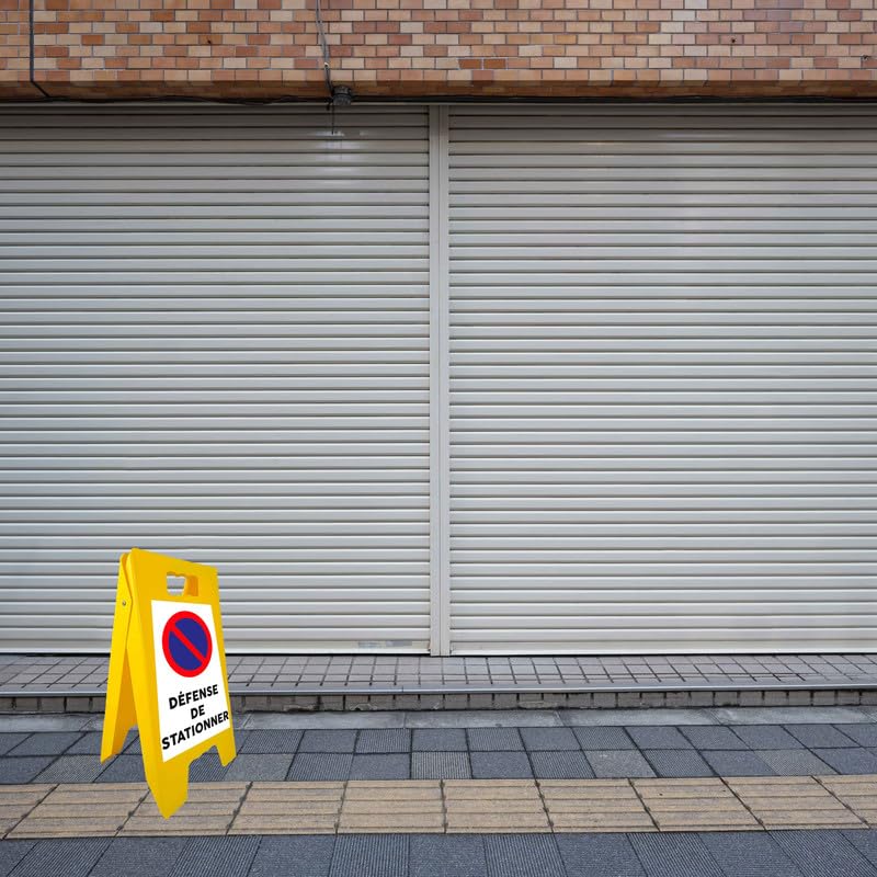 Caballete de señalización "Defensa de estacionamiento" de dimensiones 55 x 31 cm, juego de 6