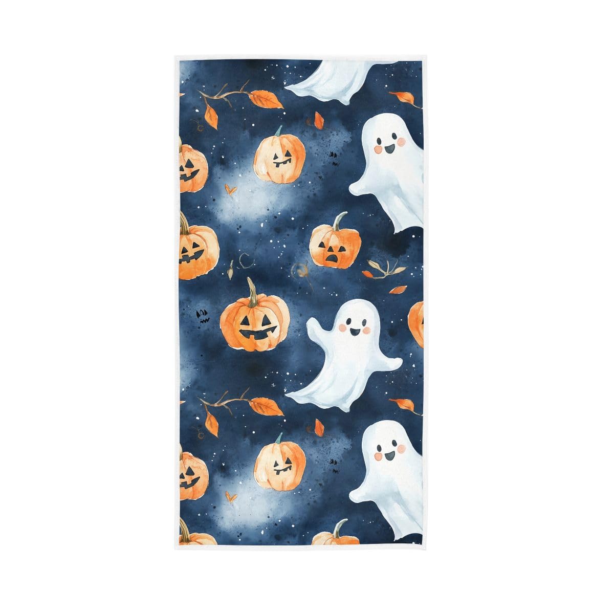 HUYGD Watercolor Halloween Blue Hand Towel, Decorative Towels for Bathroom, Gym, Hotel, Spa 15 x 30 Inches
