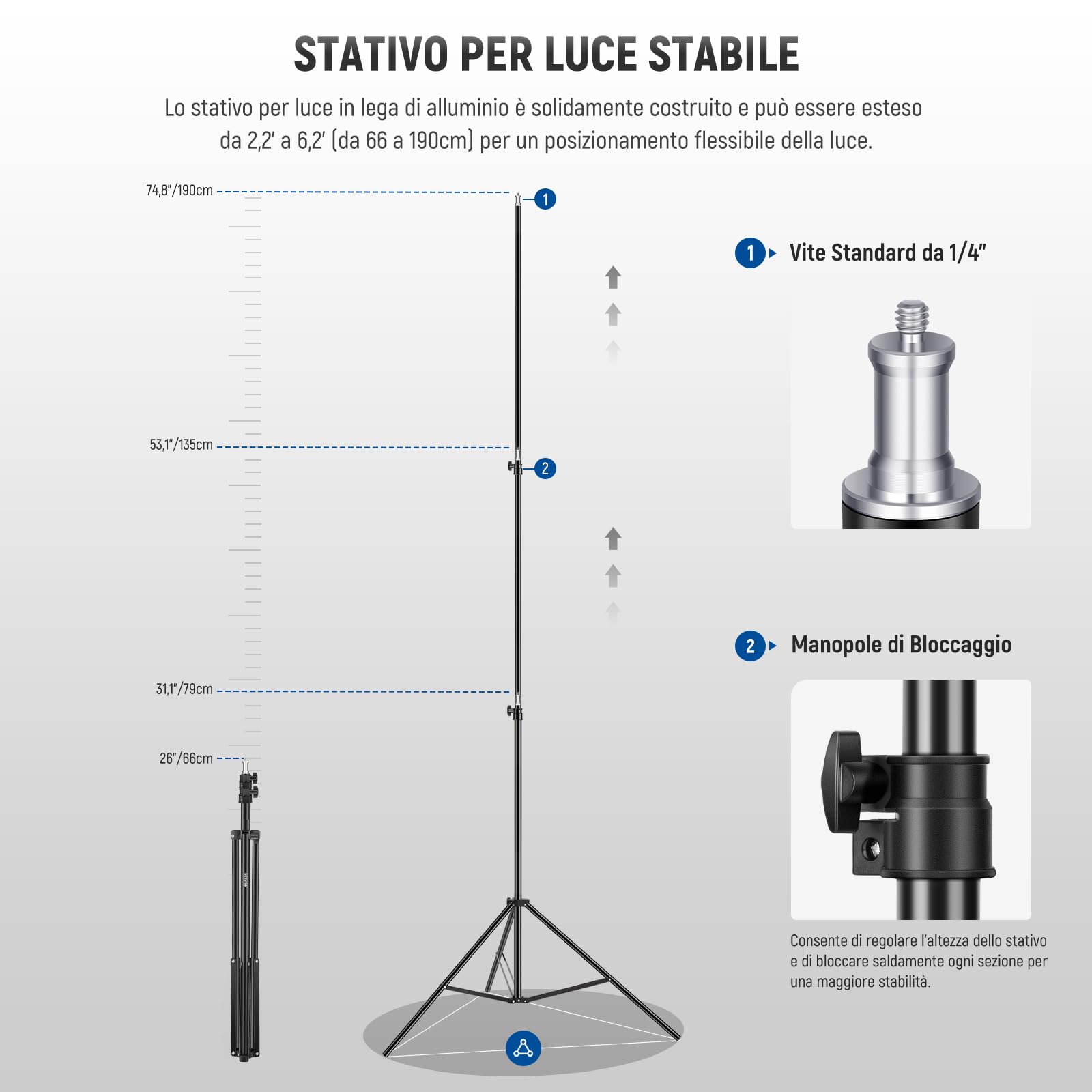 NEEWER 660 Pannello Luce LED Fotografia Kit d’Illuminazione:Luci Video Bicolore Dimmerabile 3200-5600K CRI 96+ & 190cm Cavalletto, Faretto LED Fotografico per Riprese Video e Foto Studio