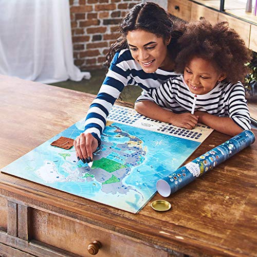 Mymap AMERICA MAP North America Scratch Off Map Lighting In The Dark With Challenges, Large States, Usa Map, Flags And More Than 100 Best Places And National Parks To Visit. Push Pin Travel Tracker Map thumb #4