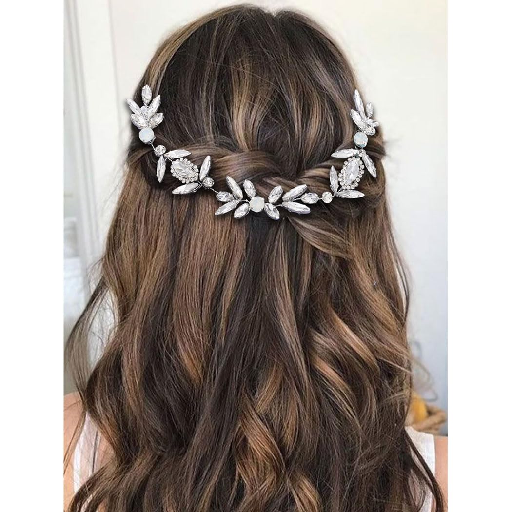 Crystal Bride Wedding Headpiece Silver Rhinestone Bridal Hair Comb Prom Hair Accessories for Women