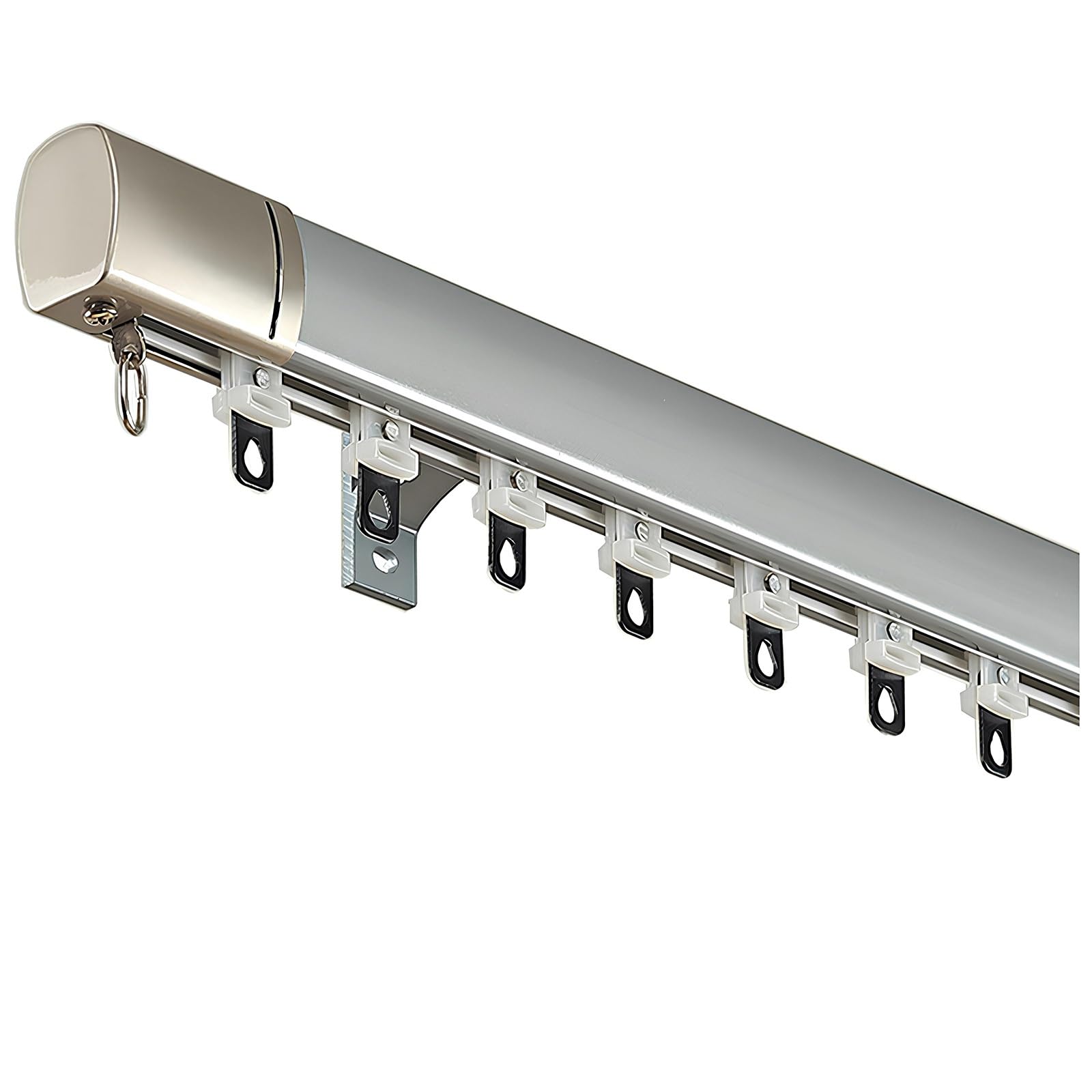 Heavy Duty Aluminum Alloy Curtain Track Silent Operation Ceiling and Wall Mounted Ideal for Living Room Room Divider Bedrooms and Bathrooms Durable Drape Rod Blue 10ft/2 * 150cm/300cm