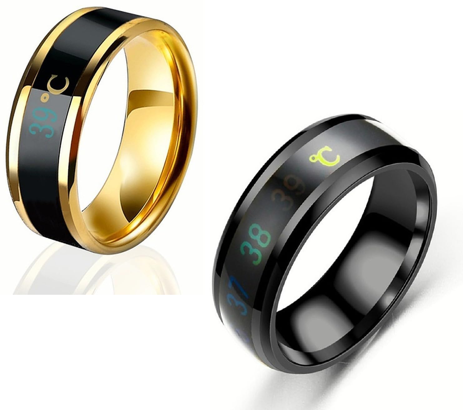 Men Smart Temperature Combo Ring Gold & Black (IR872) B_Combo Ring Gold & Black (Size 21)_IR872-image-44