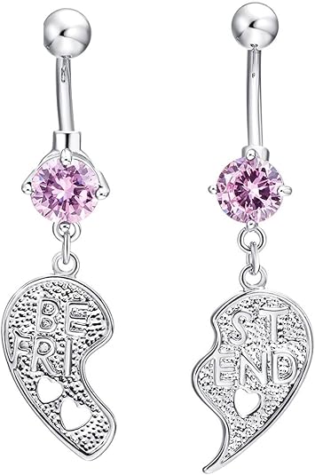 Lieson Piercing Nombril Anneaux, Piercing Ventre Acier Chirurgical Fleurs Zirconium Blanc Anneau Nombril Or