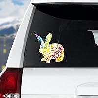 Vista 1 de Calcomanías de conejo para automóvil, calcomanías de acuarela de animales de arcoíris para automóvil, calcomanías de orgullo gay LGBTQ, calcomanías