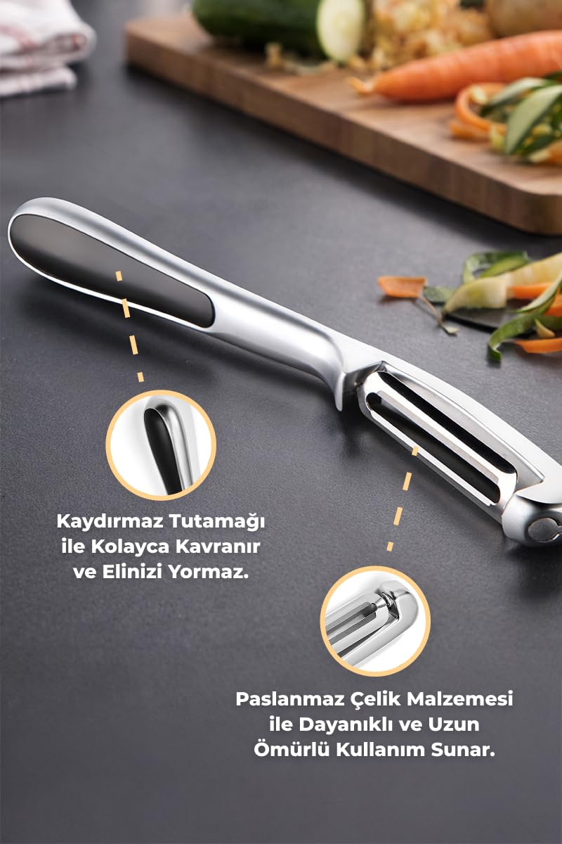 Paslanmaz Çelik Yatay Soyucu - Metalik