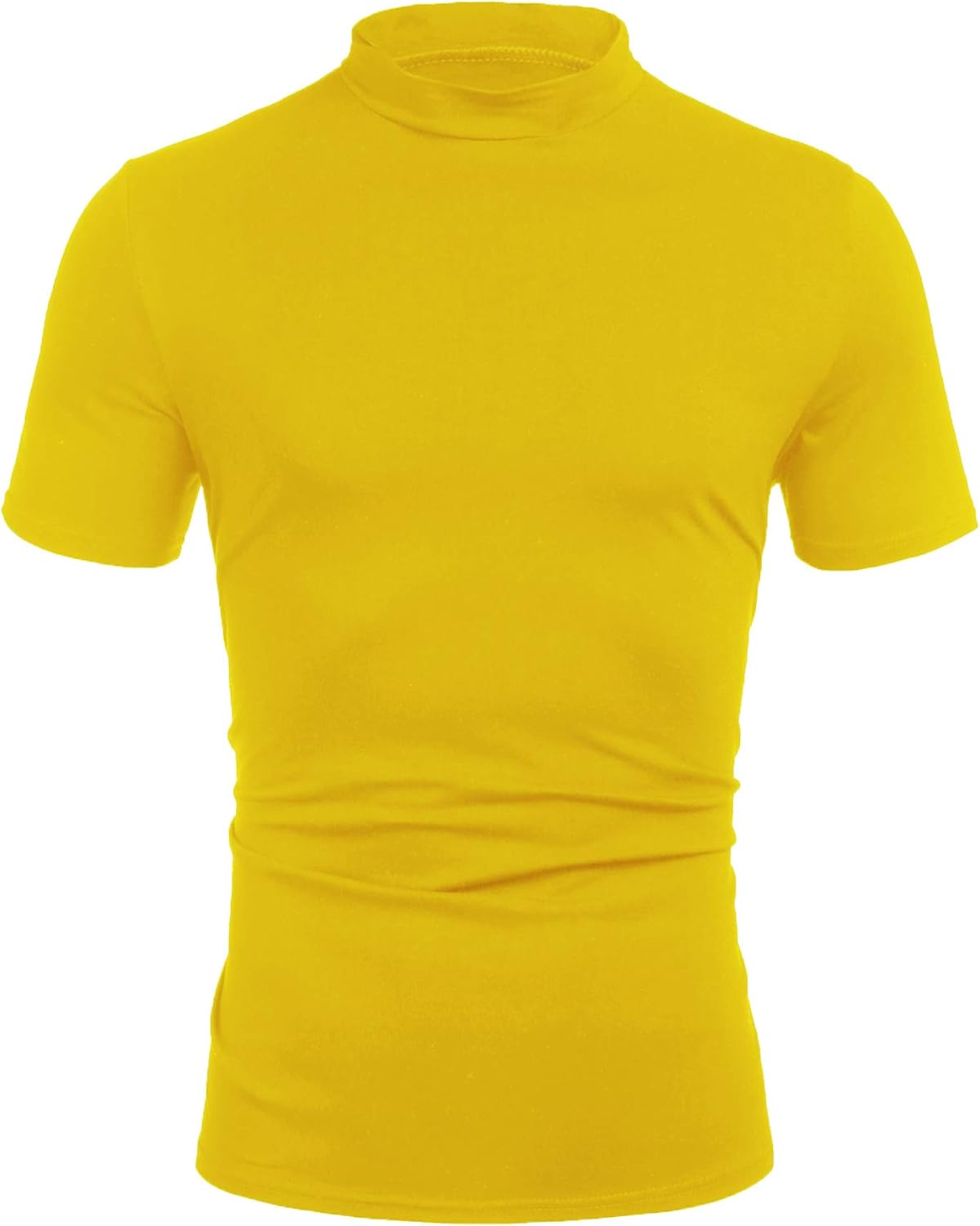 Poriff Mens Casual Turtleneck Mock Neck T Shirt Slim Fit Short Sleeve Summer Basic Tops - Image 2