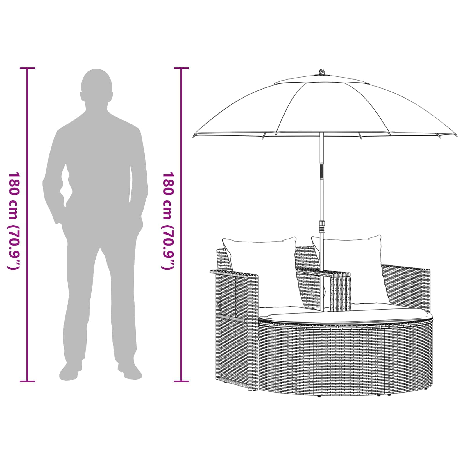vidaXL Garten-Sofa mit Kissen 8 pcs Beige und Hellgrau Poly-Rattan, Garten-Sofa, Robustes und wetterfestes Möbel für gemütliches Entspannen, moderner Sitzplatz im Freien