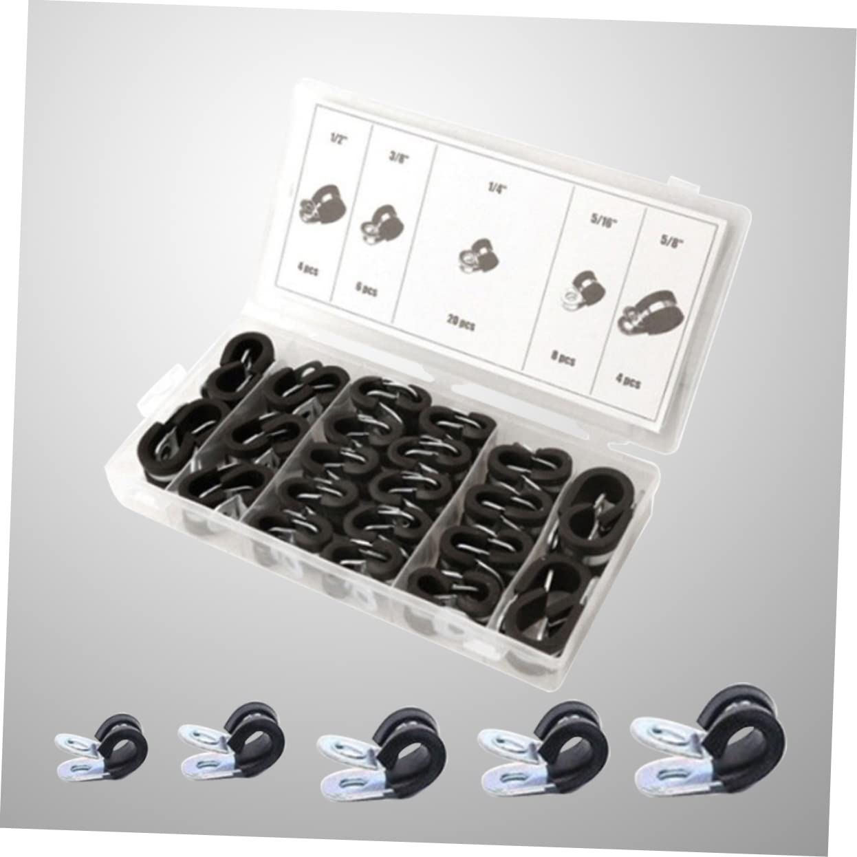 Angoily 42pièces Collier De Serrage Pour Tuyau Collier De Serrage Pour Tube Pneumatique Applications Plomberie Automobile