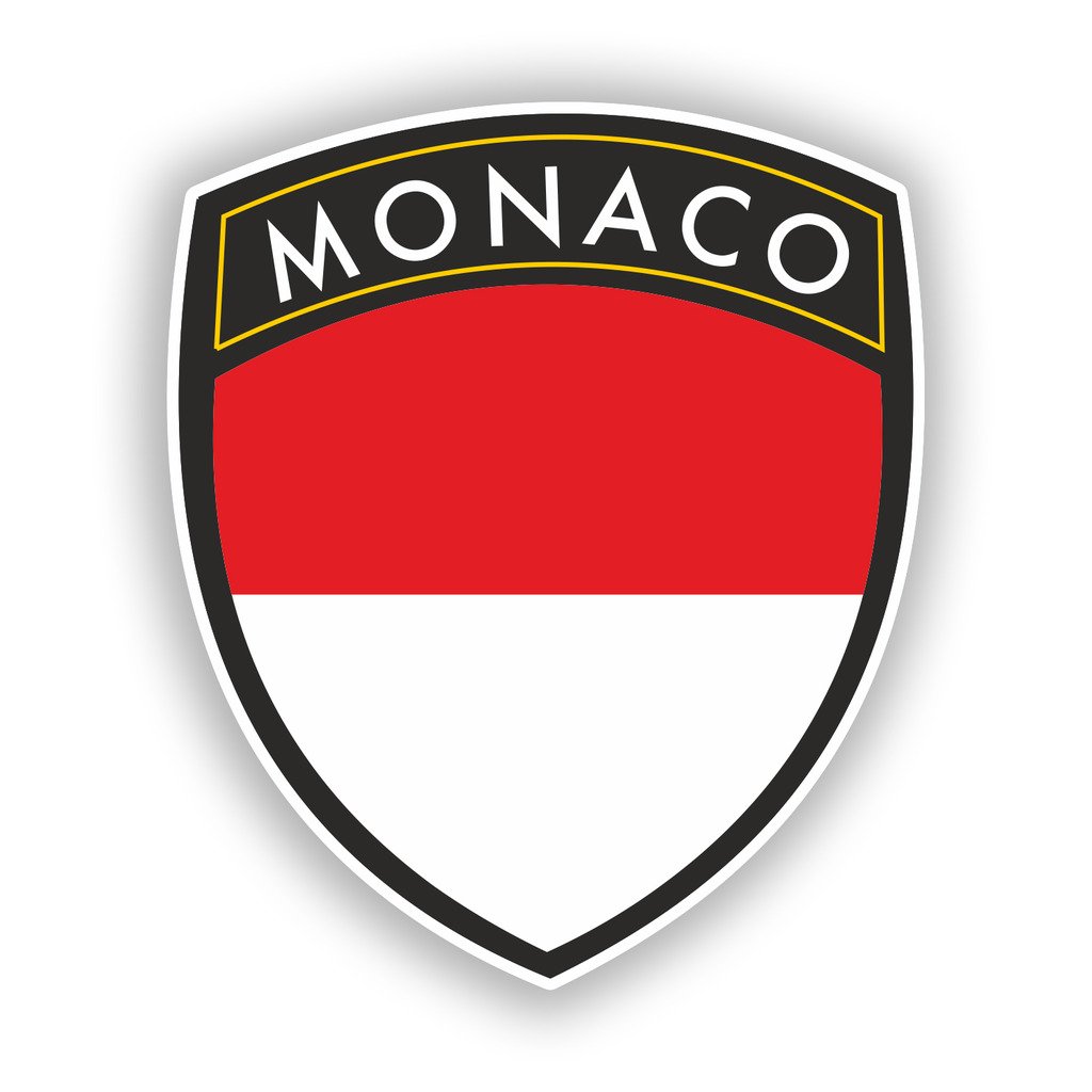 Destinationvinyl Multi 2 X 10Cm/100Mm Monaco Flag Design Vinyl Stickers Travel Luggage #10625