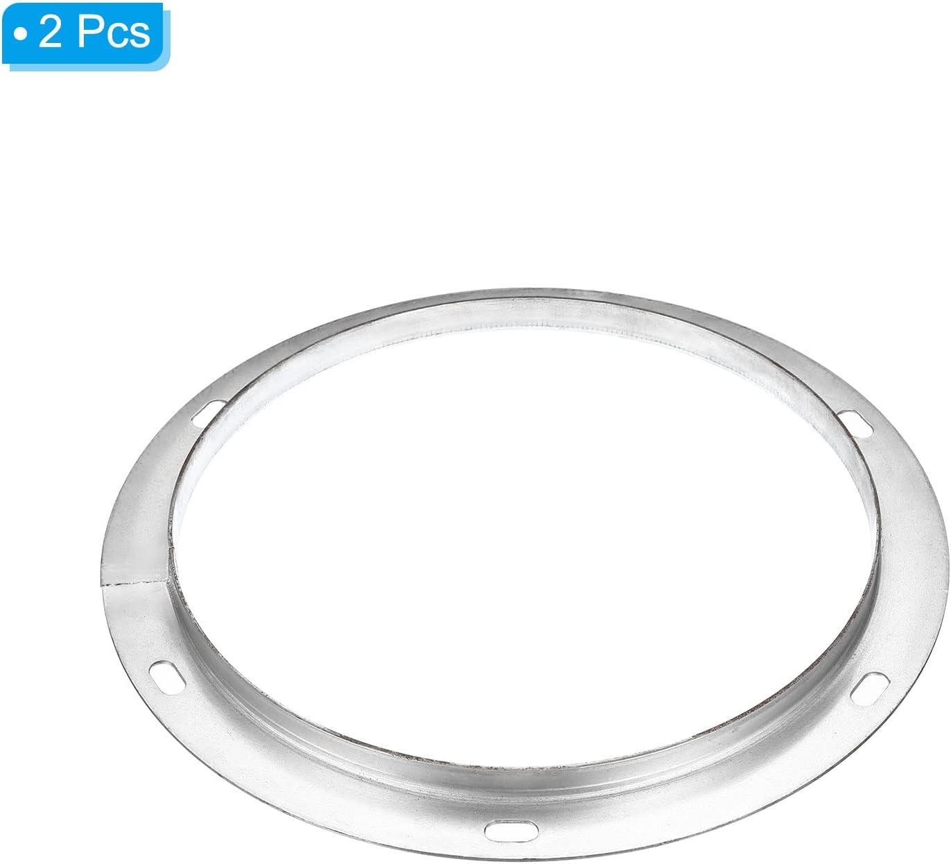 PATIKIL 10" Duct Connector Flange, 2 Pack Metal Straight Pipe Exhaust Flange Duct Mounting Plate for Heating Cooling Ventilation HVAC System