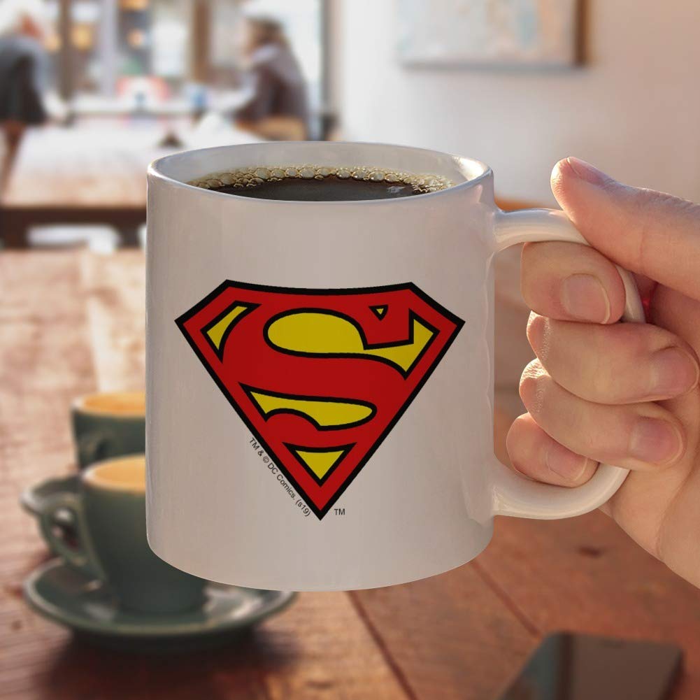 Amazon.com | Superman Classic S Shield Logo Ceramic Coffee Mug, Novelty  Gift Mugs for Coffee, Tea and Hot Drinks, 11oz, White: Coffee Cups & Mugs