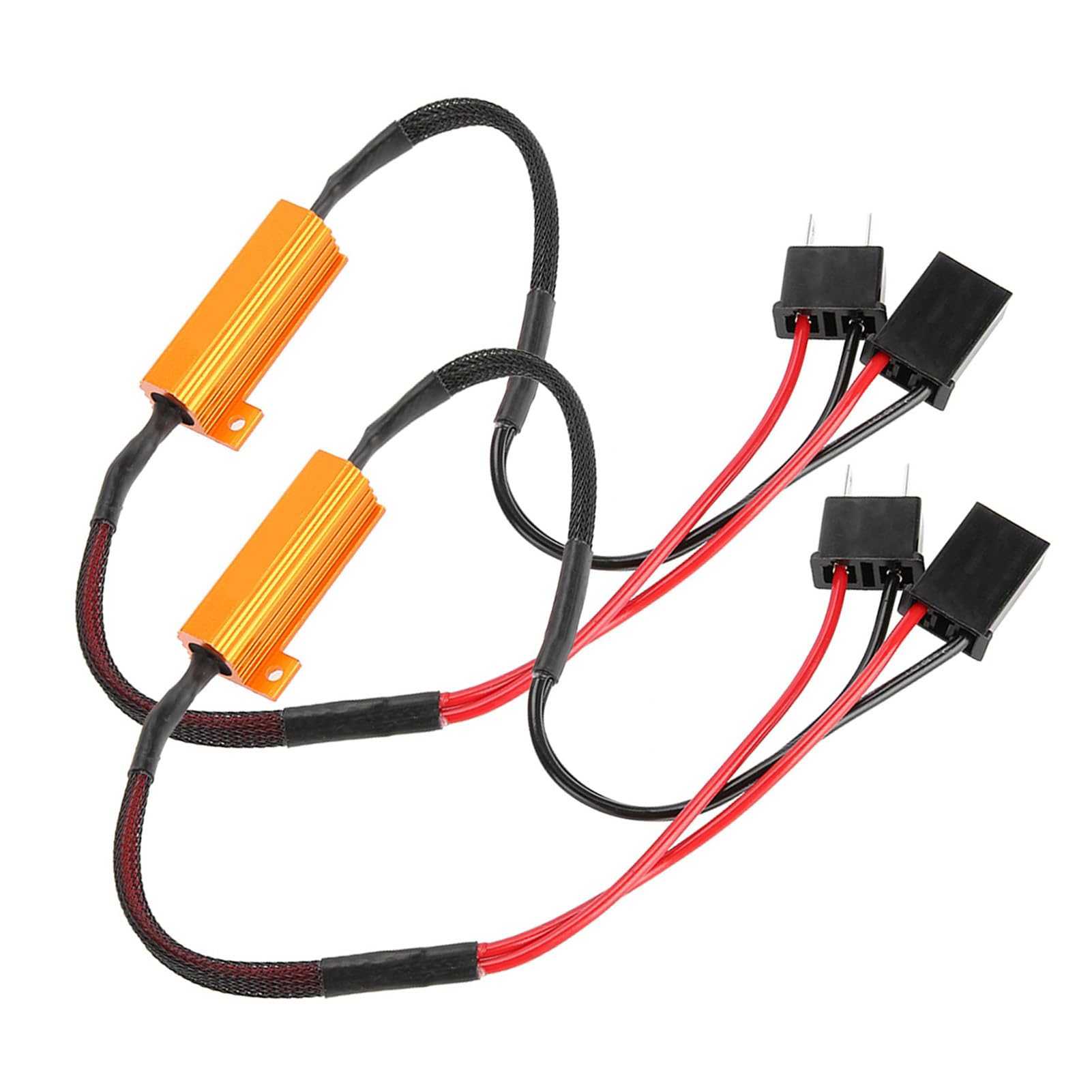 aqxreight - Kit Resistore LED H7, 2 Pezzi Decodificatori LED per Auto per Faro H7 Anti Hyper Flash Nessun Errore Cablaggio Resistore di Carico