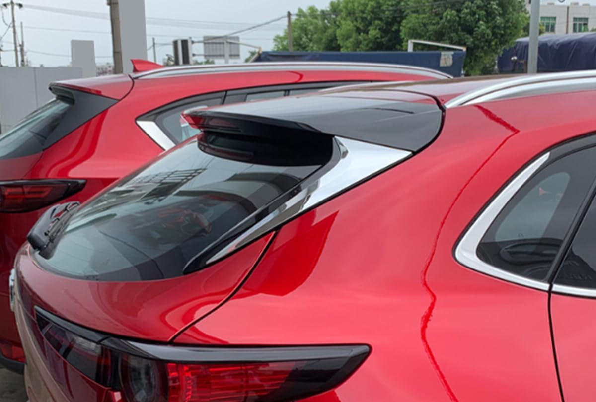 Car Accessories Fit for Mazda CX-30 CX30 2020 2021 2022 2023 2024 2025 2026 Rear Spoiler Wing Side Beveled Window Cover Trims (Chrome) 2PCS ABS
