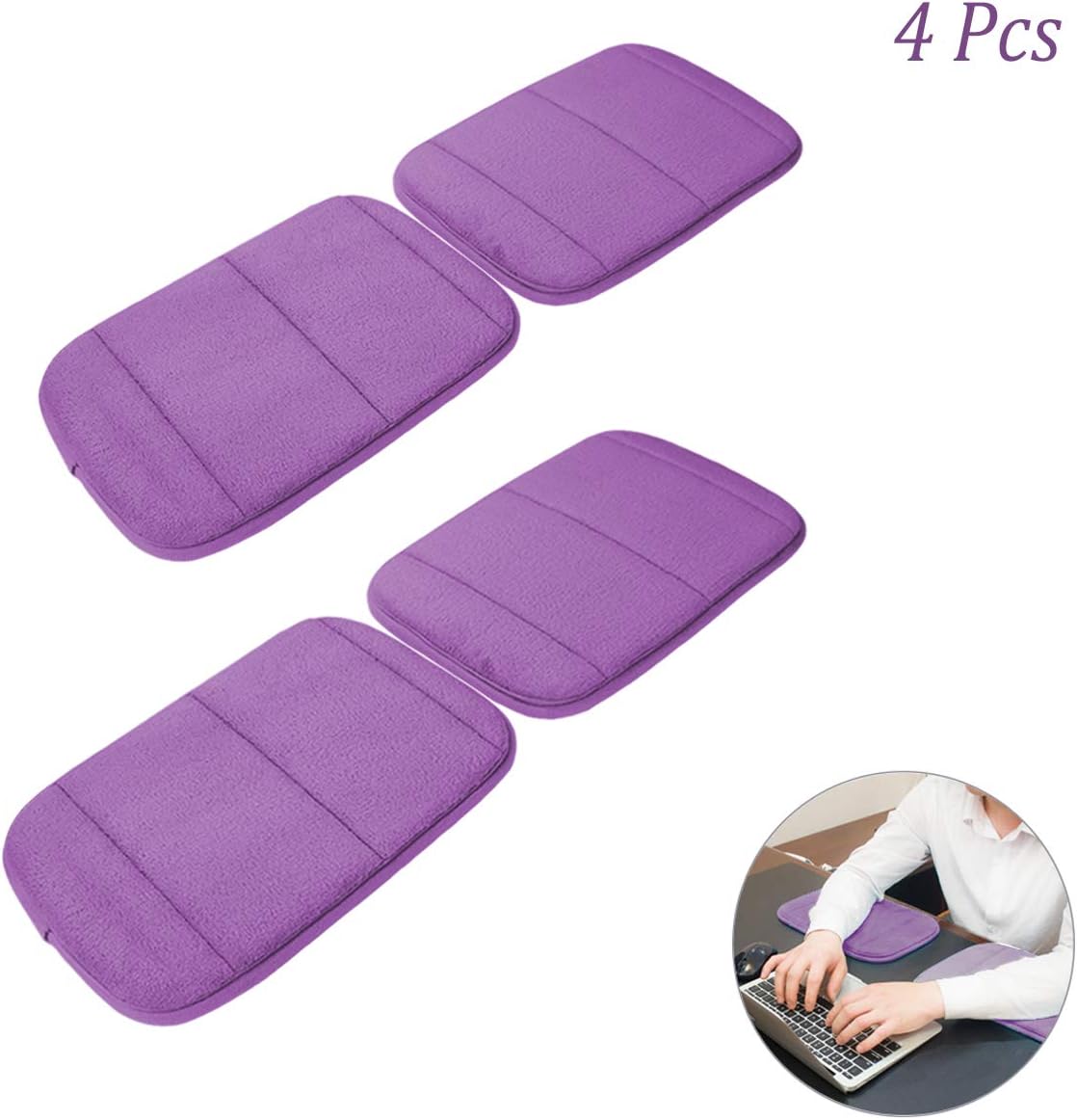 4 Pack Portable Computer Wrist Elbow Pad, Hatisan Premium Memory Cotton Desktop