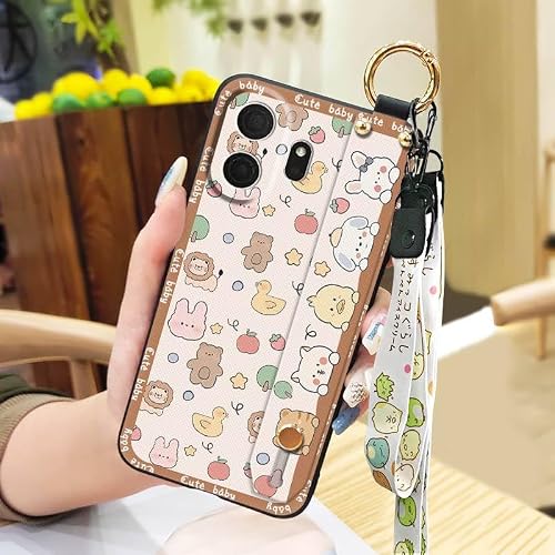 Phone Case Compatible with TCL NxtPaper70 Pro/T807D/W/E, Shockproof Dirt-resistant Wrist Strap Phone Holder Cute Soft case Desig
