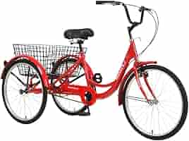 Amazon.co.jp: バスケット付き24インチ7スピード大人用三輪車