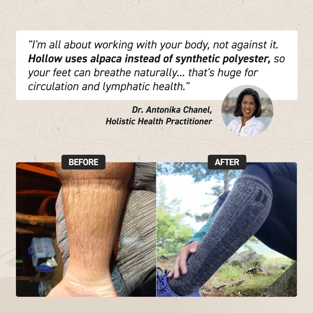 Alpaca Compression Socks for Men and Women, Moisture Wicking Alpaca Wool Socks for Hiking, Running,