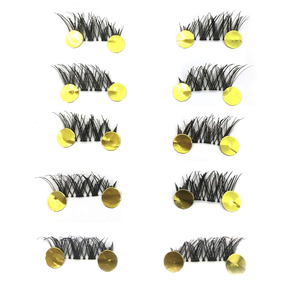 LASGOOS 10 Pairs/Box Half/Corner/Mini False Eyelashes Design Natural Cross Fake Daily Lashes for Eye Makeup G04