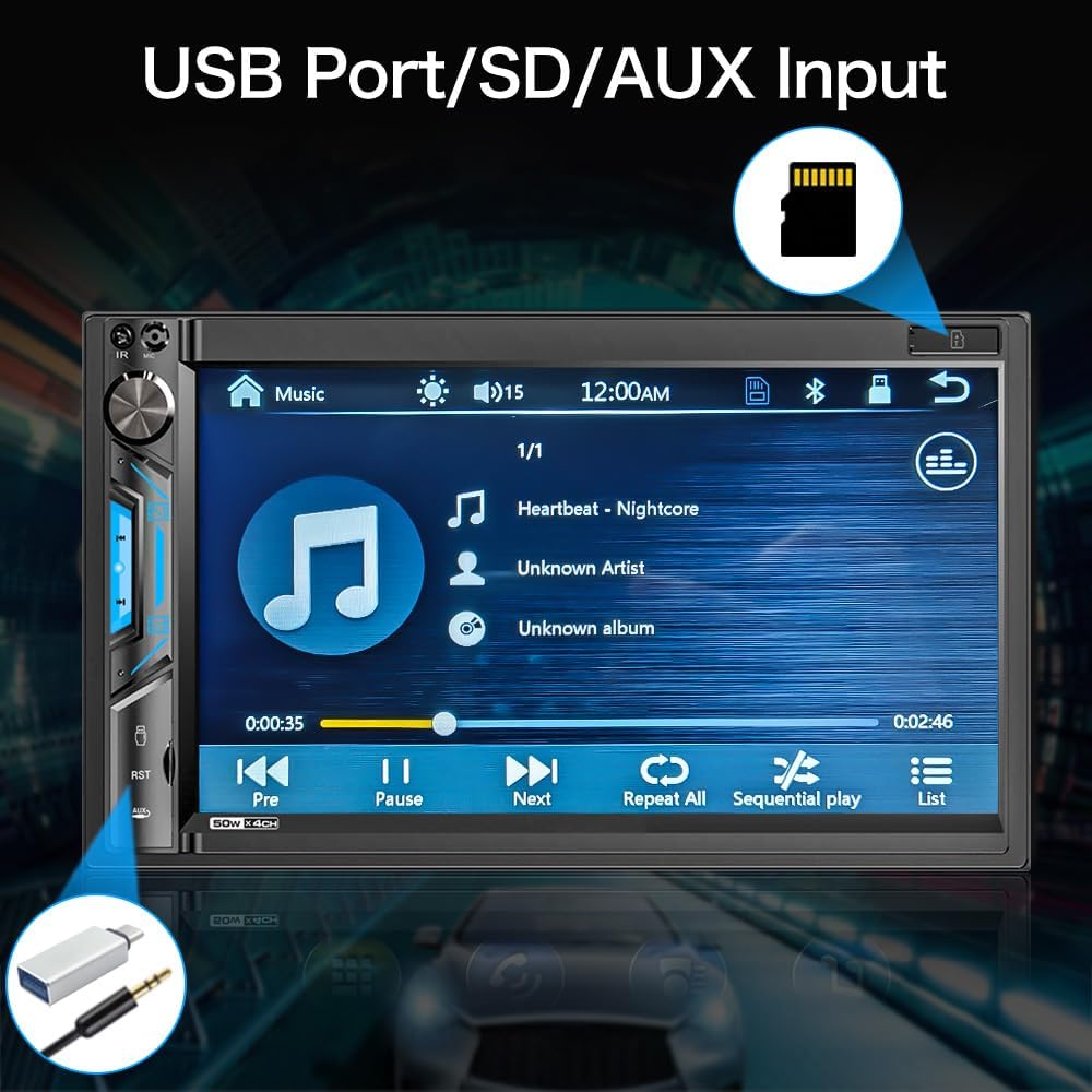 USB Port SD AUX Input for media playback