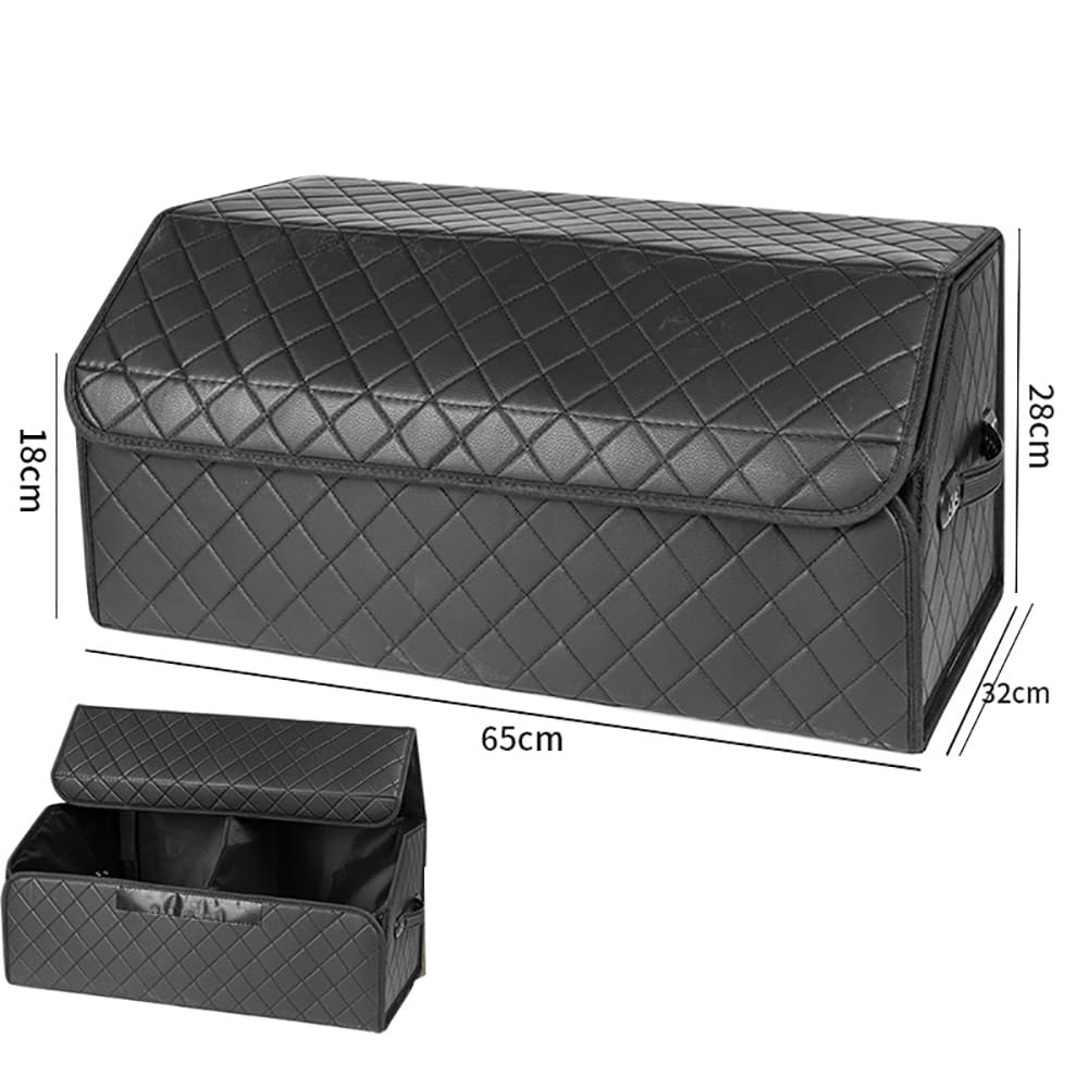 AVIRAA Sacs pour Coffre De Voiture Cuir Rangements pour Coffre pour Mercedes Benz R SLC SLK SL S Class V Class Boîte Rangement Voiture Pliante Accessoires Auto, Black XL