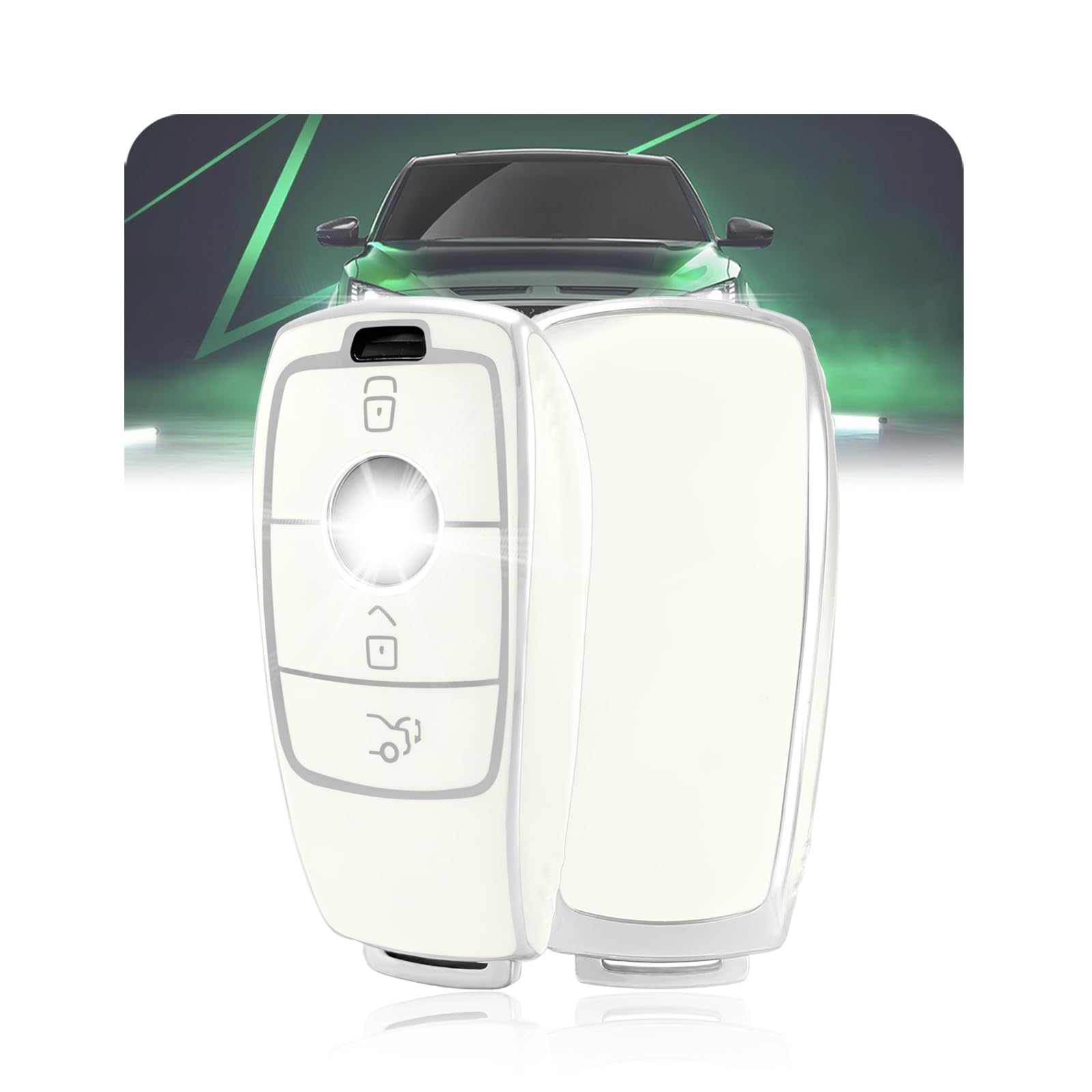 LELNOOS Autoschlüssel Hülle, Silikon Schlüsselhülle Schutz Schlüsselcover für Mercedes Benz A B C E G M R S V Klasse W177 W205 W213 W247 CLA GLA GLB GLC GLE 180 200 220 250 350 H247 Sprinter Vito